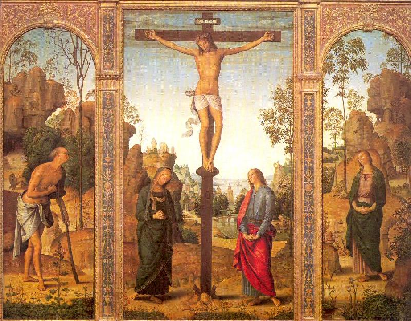 PERUGINO, Pietro The Crucifixion with the Virgin and Saints China oil painting art